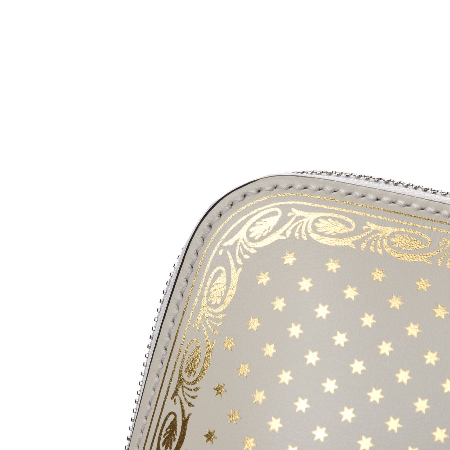 X SEGA Calfskin GUCCY Stars Mini Dome Shoulder Bag Mystic White Gold