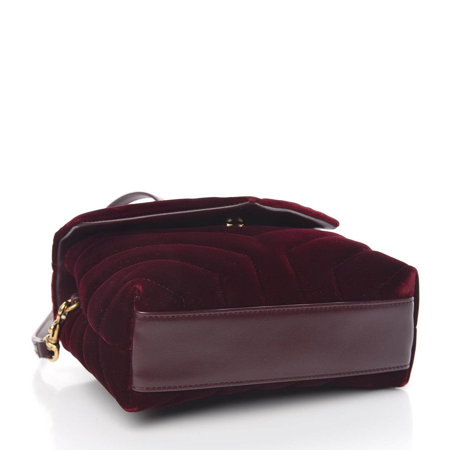 Velvet Y Quilted Monogram Toy Loulou Crossbody Bag French Burgundy