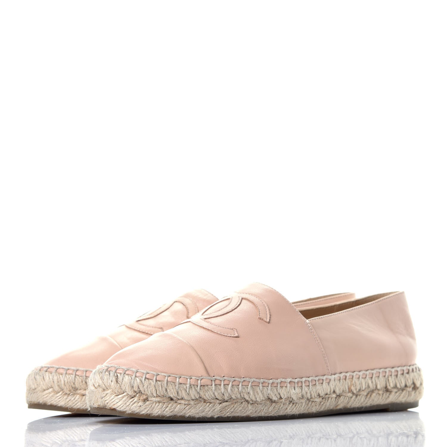 Chanel Lambskin CC Espadrilles 39 Nude 3 of 8