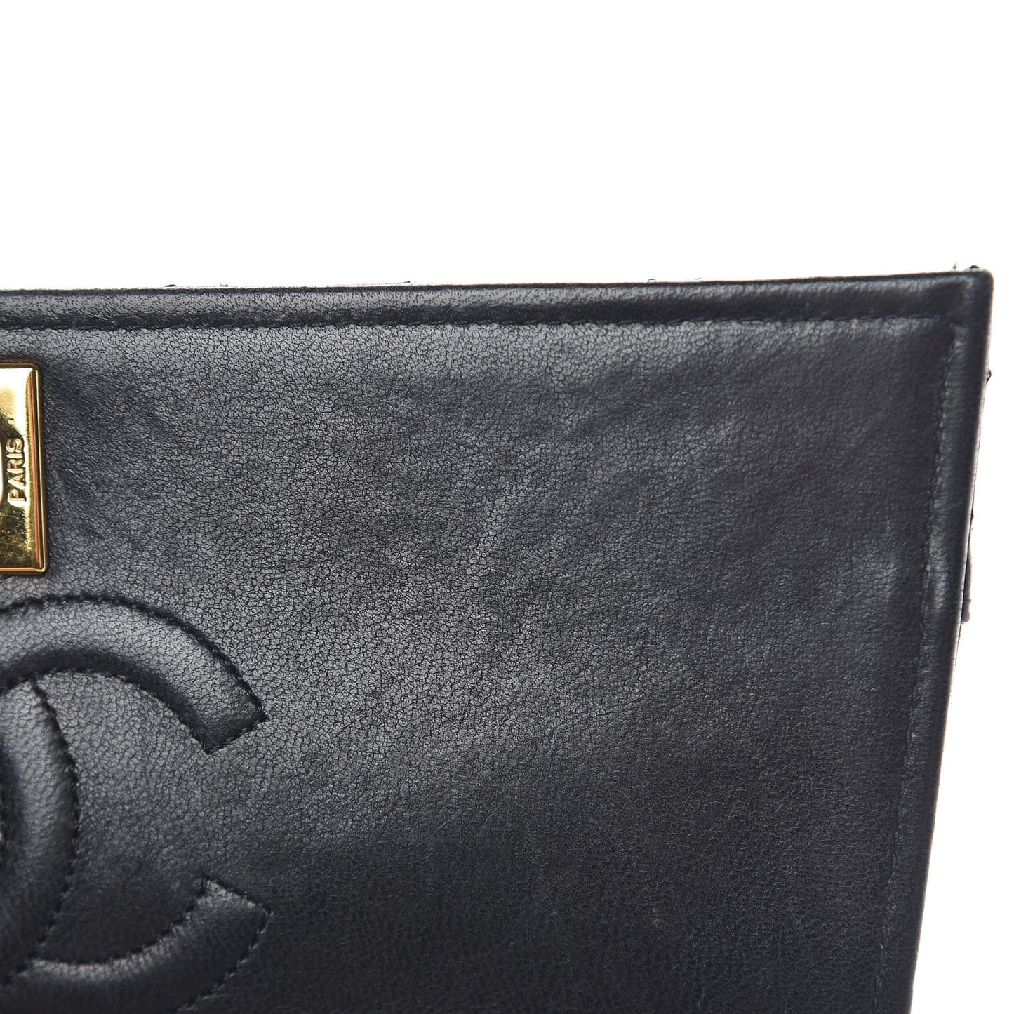Lambskin Quilted Shoulder Flap Bag Black