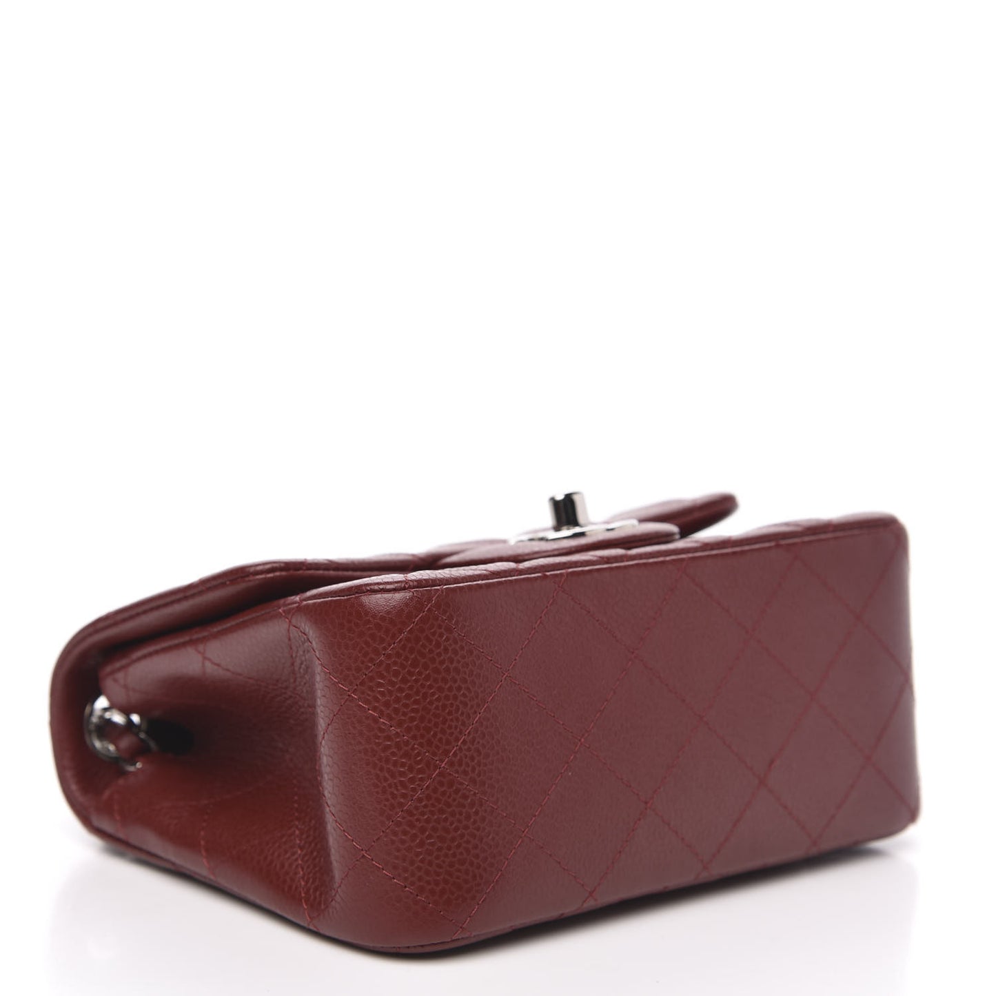 Caviar Quilted Mini Square Flap Red