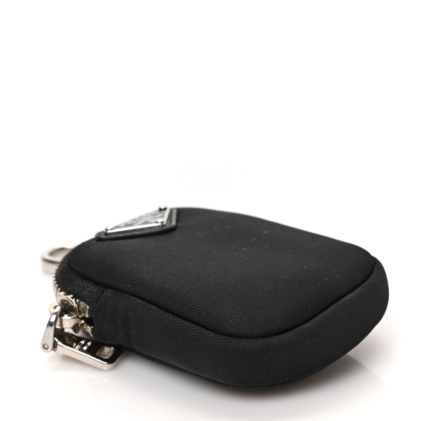 Re-Nylon Pocket Triangle Padded Mini Key Chain Pouch Black