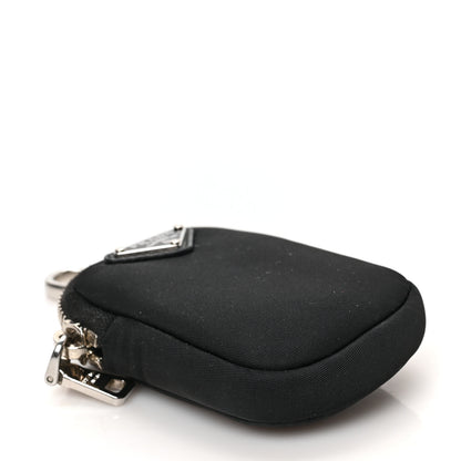 Prada Re-Nylon Pocket Triangle Padded Mini Key Chain Pouch Black 4 of 6