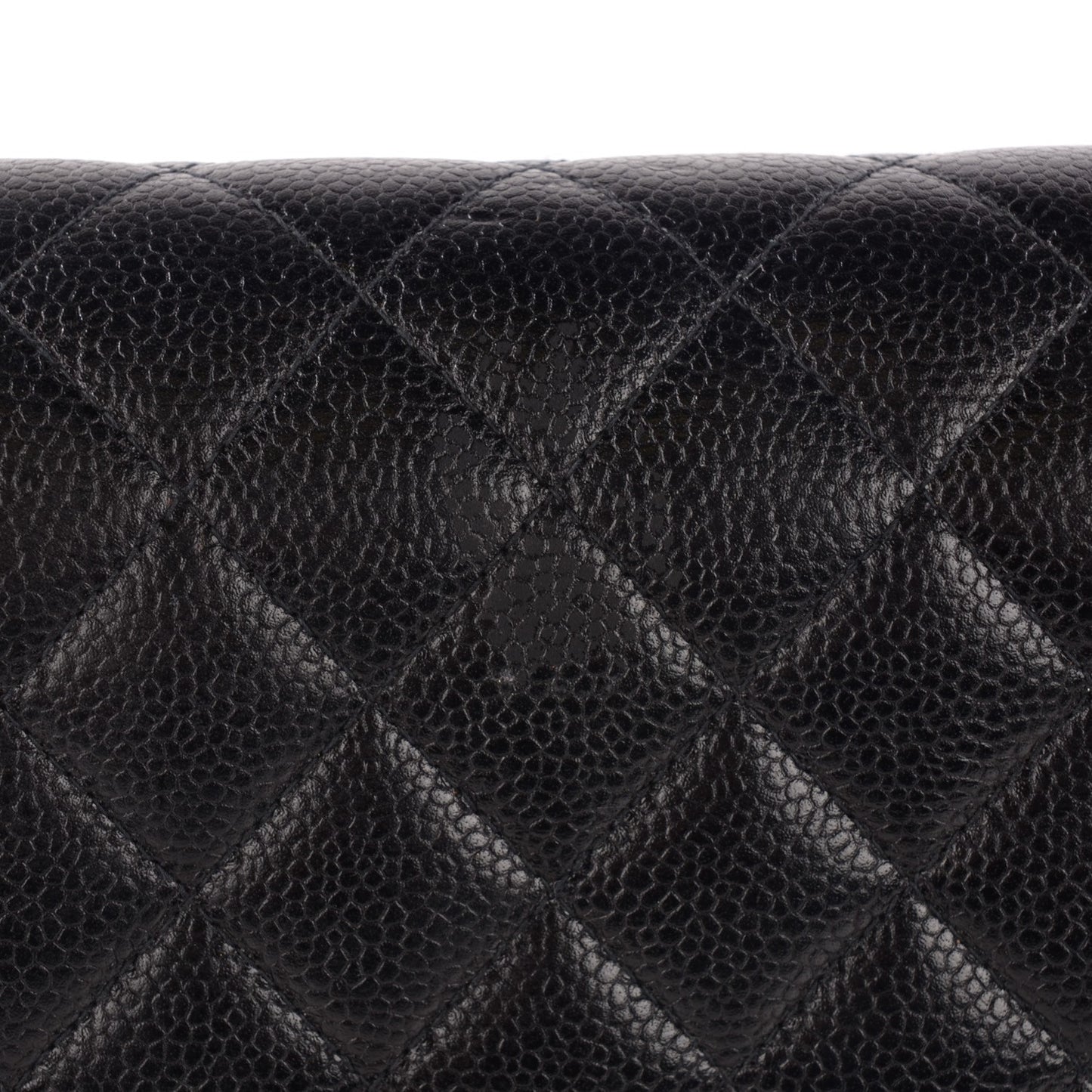 Caviar Quilted Medium Double Flap Black