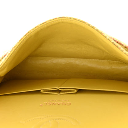 Chanel Tweed Quilted Medium Double Flap Yellow Multicolor 5 of 10