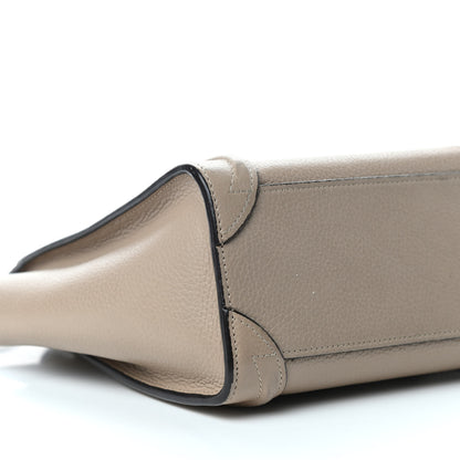 Celine Drummed Calfskin Nano Luggage Dune 9 of 11