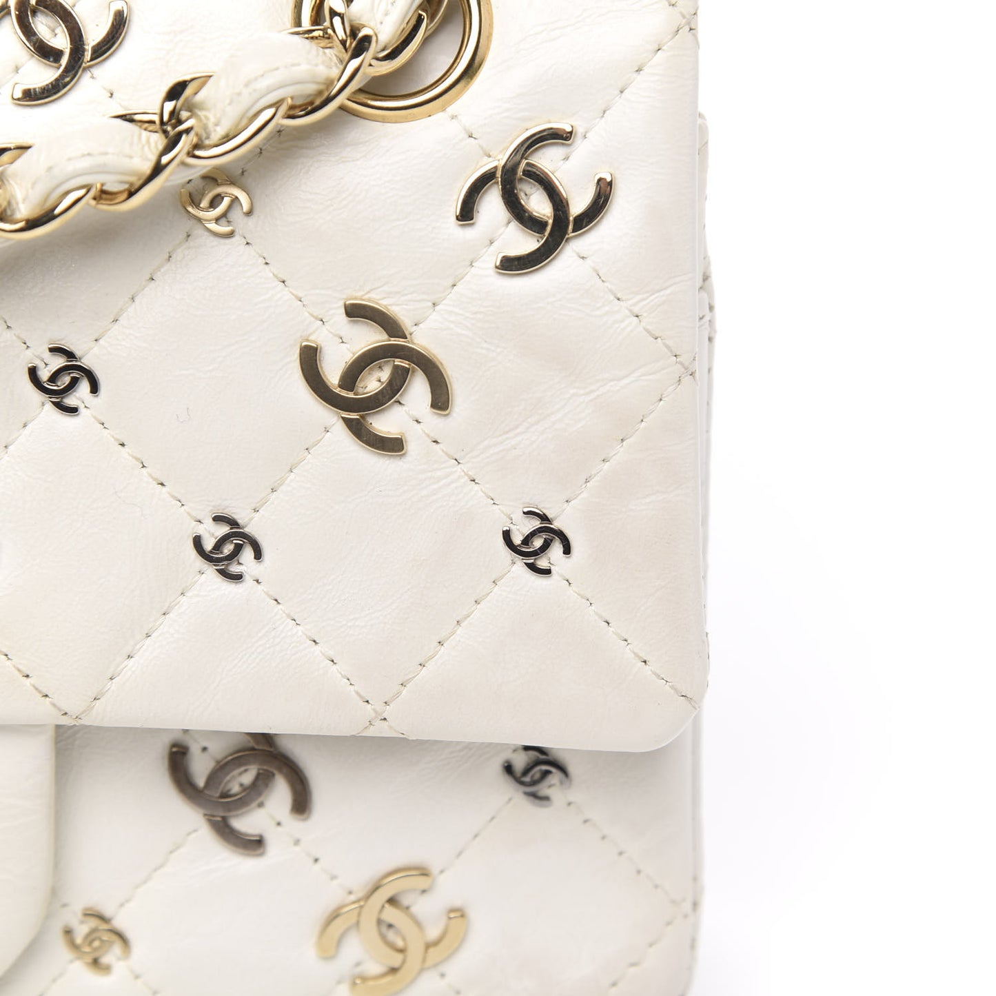Calfskin CC Punk 2.55 Reissue 224 Flap White