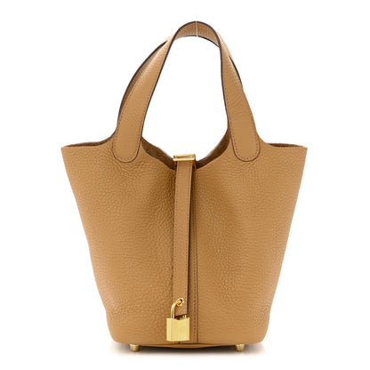 Hermes Taurillon Clemence Picotin Lock 18 PM Biscuit 1 of 11