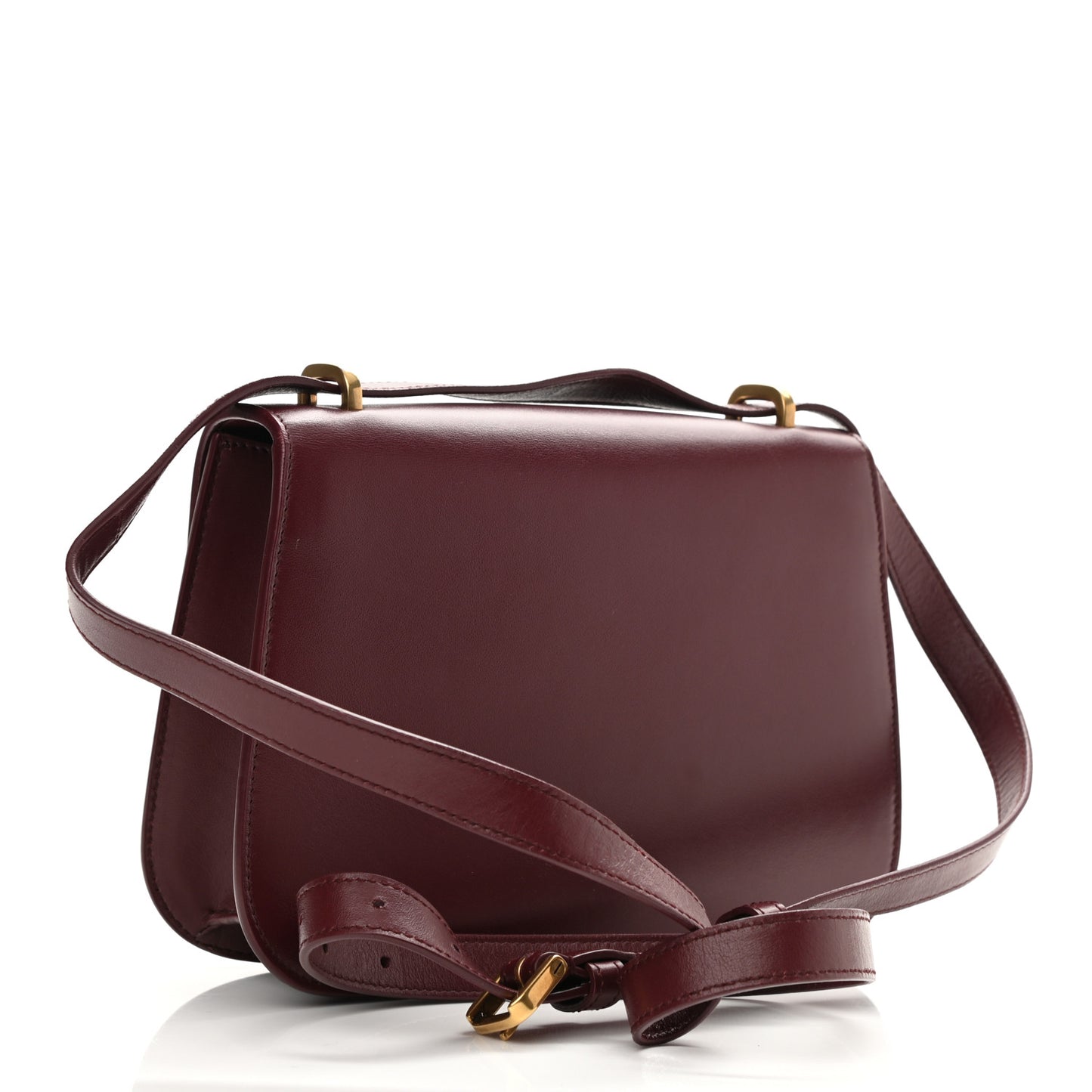 Smooth Calfskin Small Spontini Saddle Bag Rouge