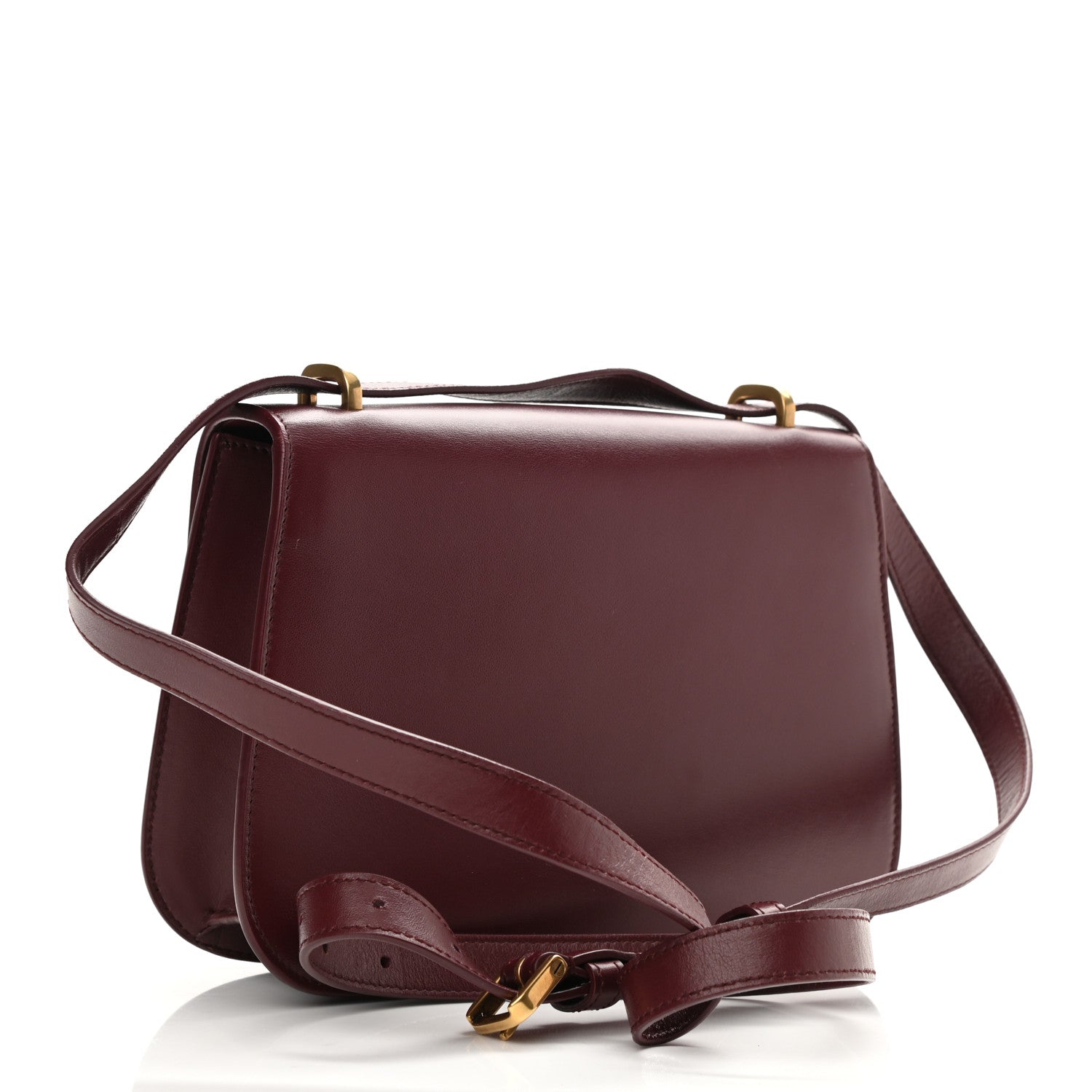Saint Laurent Smooth Calfskin Small Spontini Saddle Bag Rouge 3 of 8