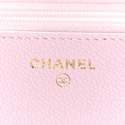 Chanel Caviar Quilted Tiny CC Wallet On Chain WOC Light Pink 5 of 11