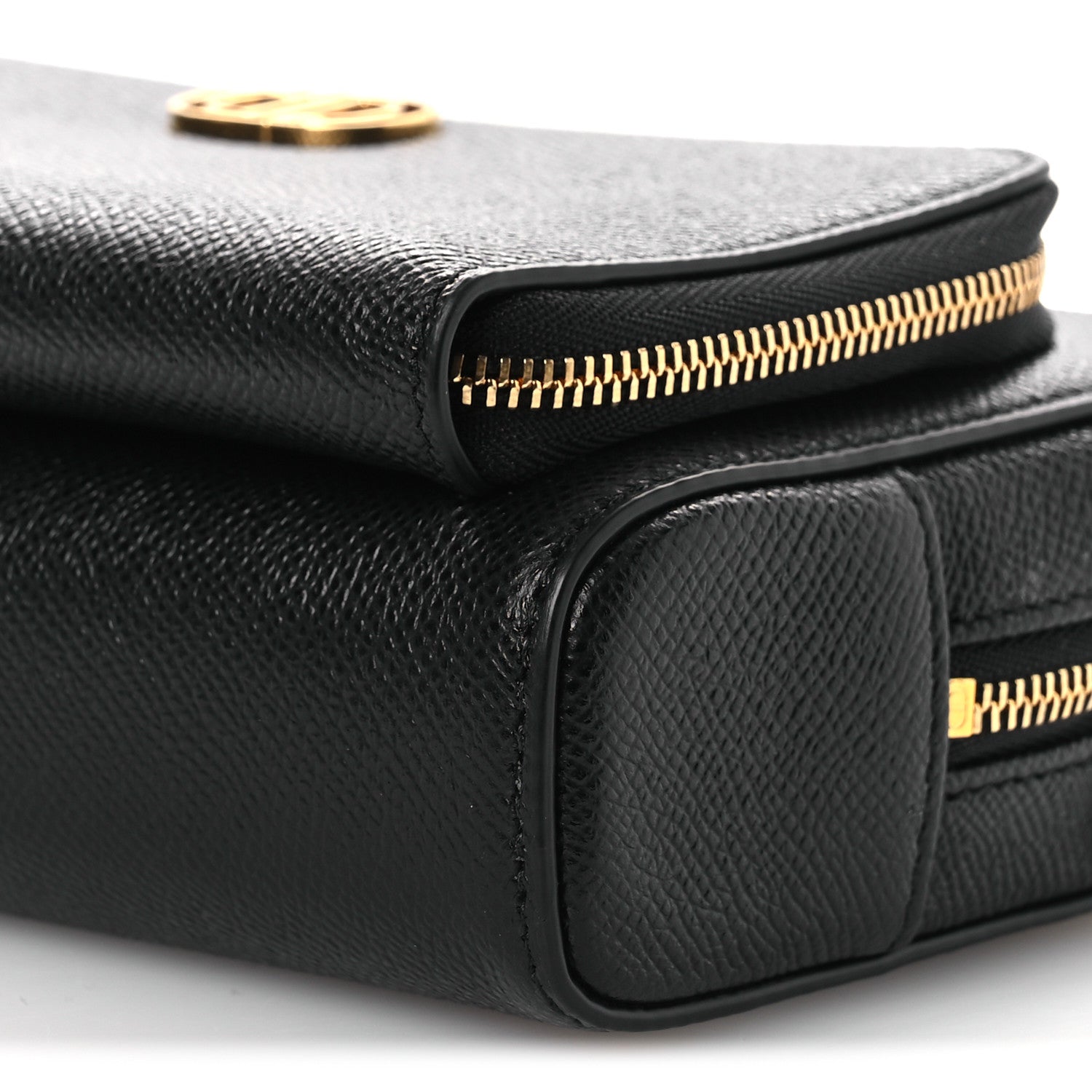 Christian Dior Grained Calfskin Caro Double Pouch Black 10 of 11