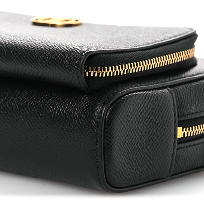 Christian Dior Grained Calfskin Caro Double Pouch Black 10 of 11
