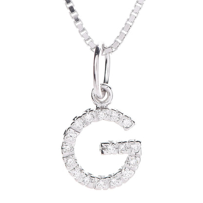 Gucci 18K White Gold Diamond G Pendant Necklace 4 of 7