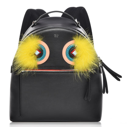 Fendi Vitello Dolce Fox Elaphe Ayers Hypnoteyes Large Backpack Black Giallo Multicolor 1 of 8