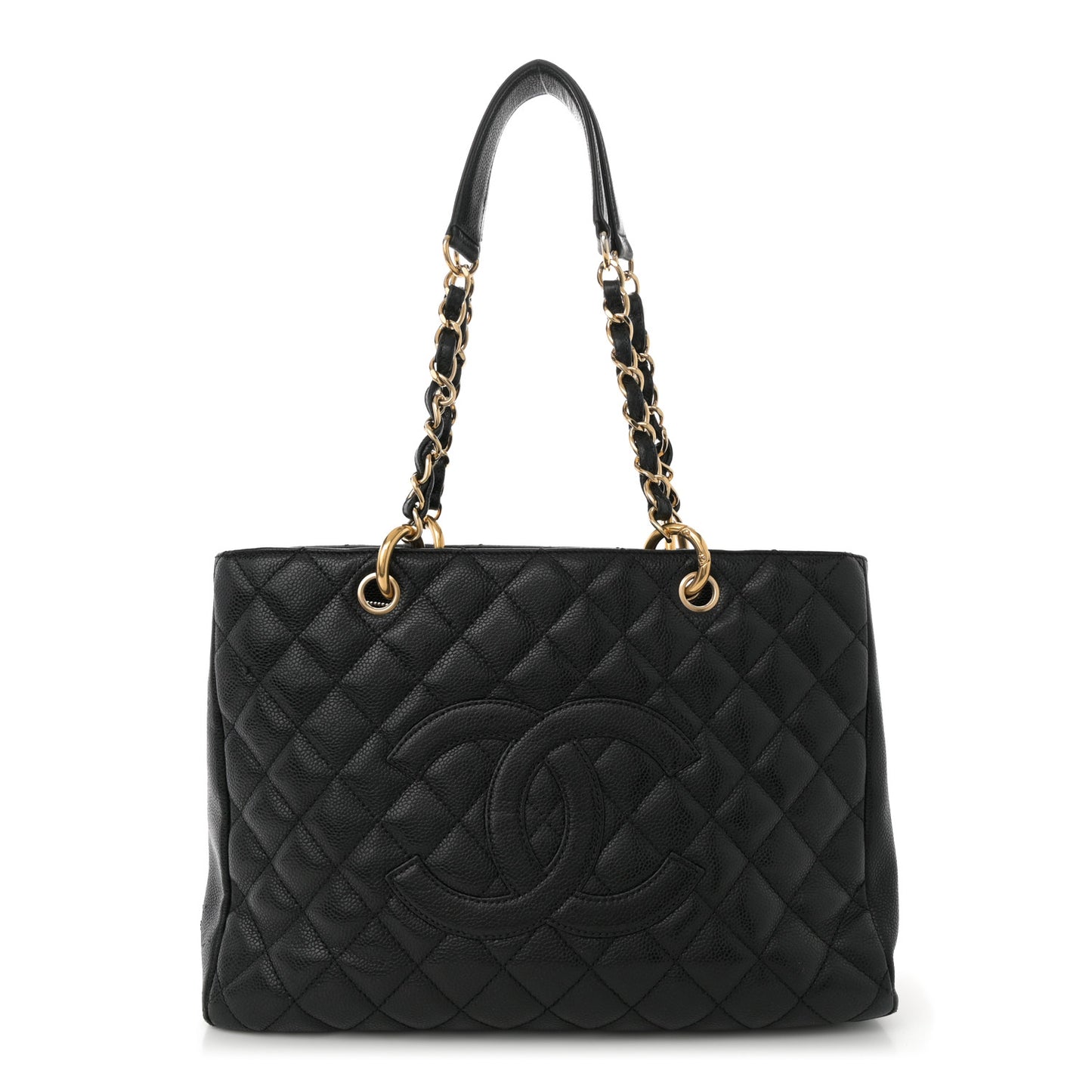 Caviar Quilted Grand Shopping Tote GST Black