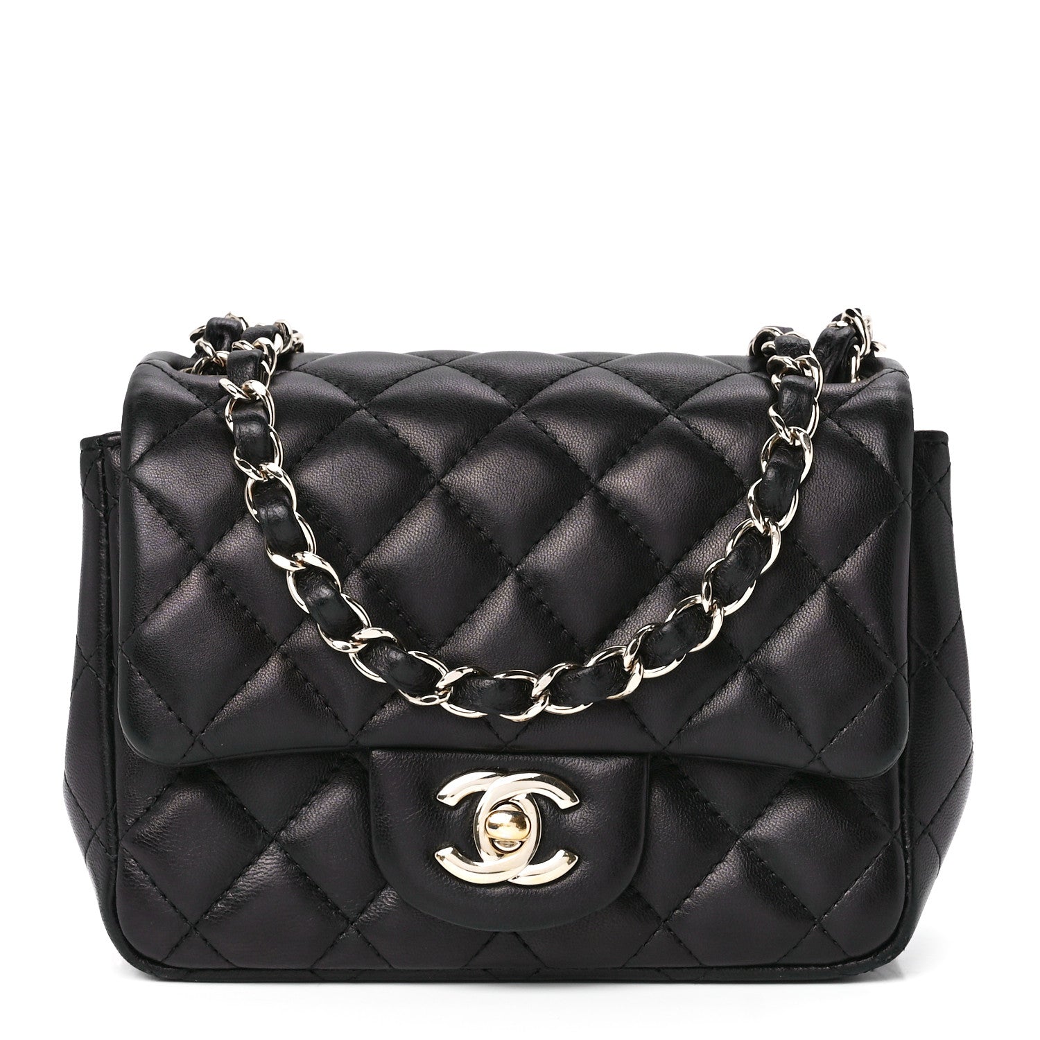 Chanel Lambskin Quilted Mini Square Flap Black 1 of 12