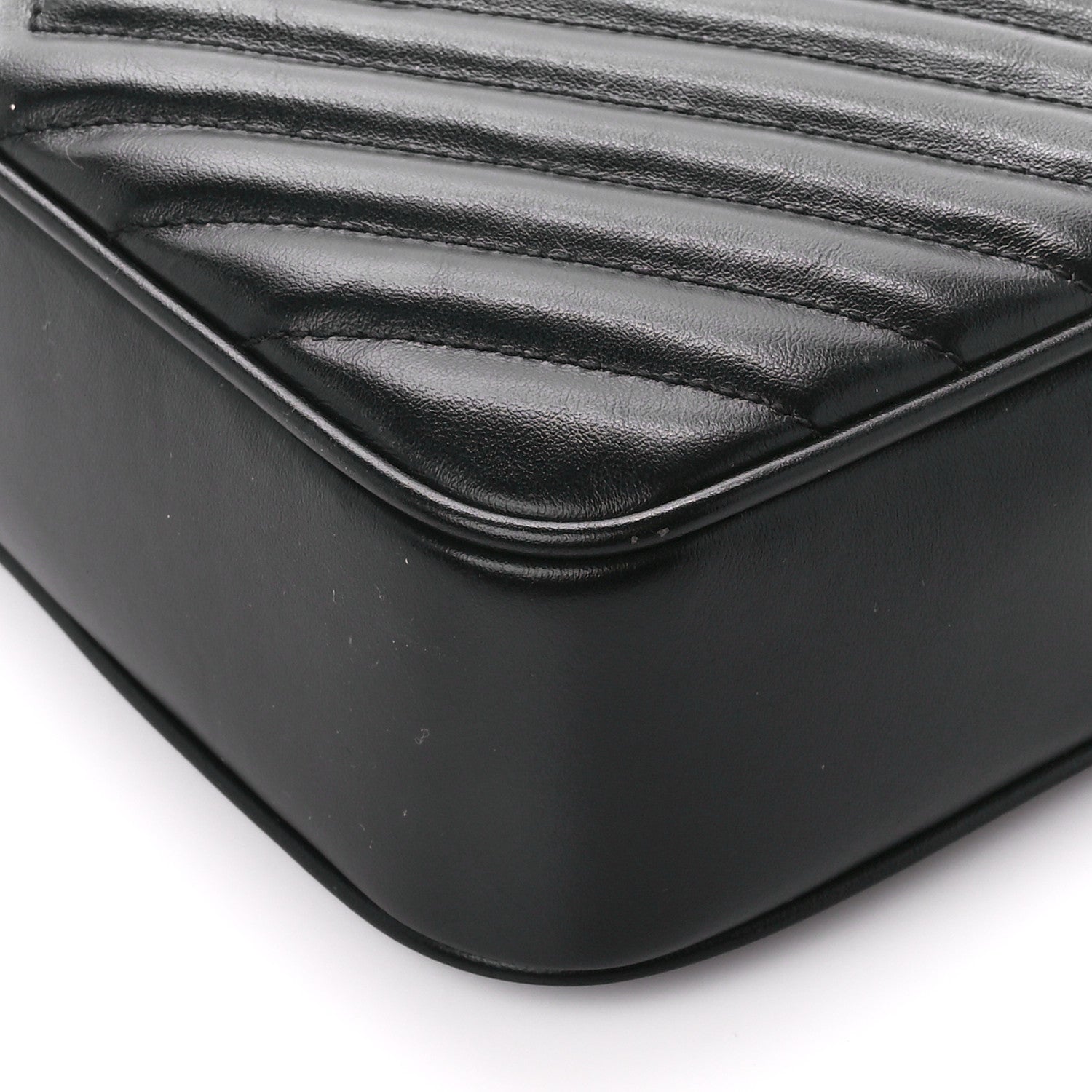 Saint Laurent Calfskin Matelasse Monogram Monochrome Lou Camera Bag Black 10 of 10