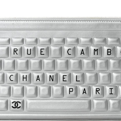 Chanel Metallic Calfskin Keyboard Pouch Silver 7 of 11