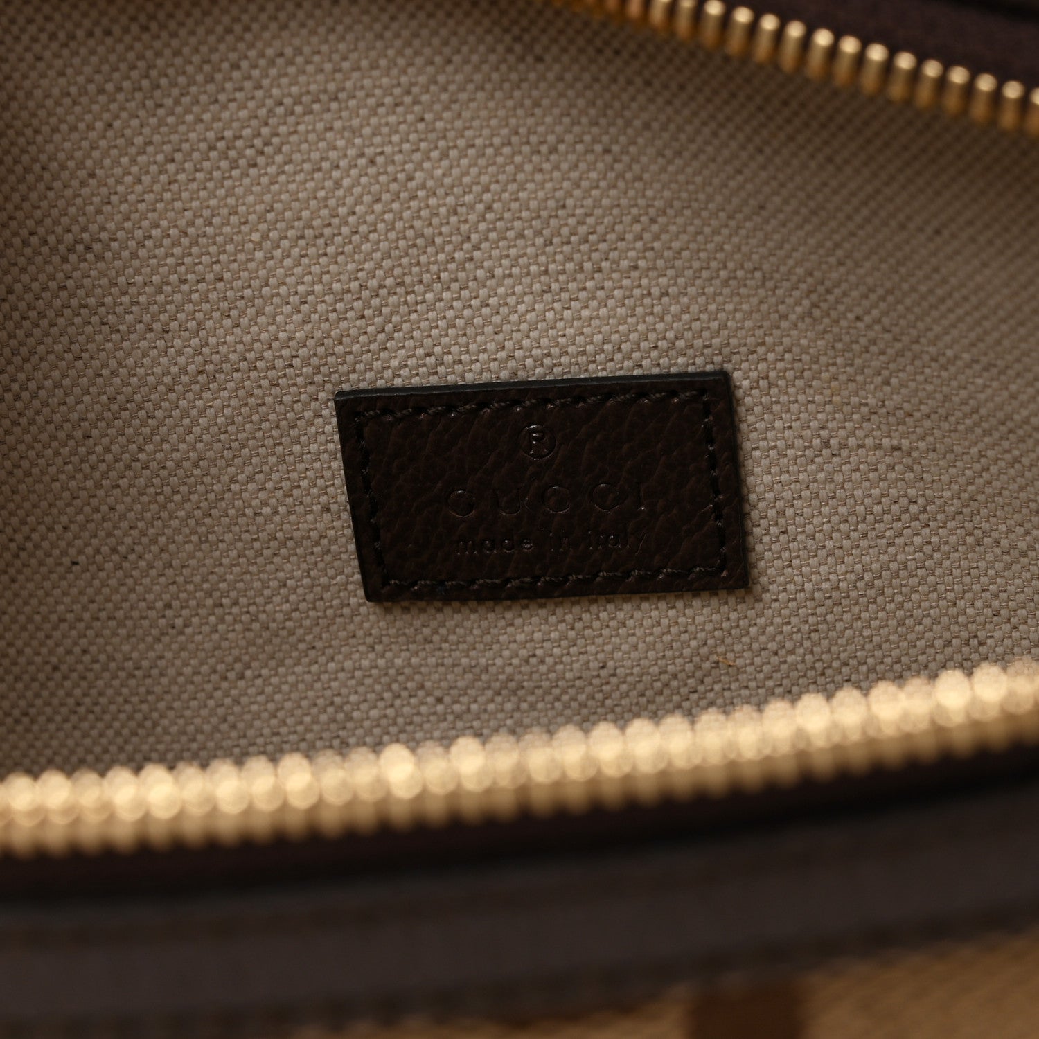 Gucci Monogram Jumbo GG Textured Dollar Calfskin Web Belt Bag Camel Ebony New Acero 6 of 10