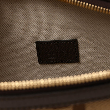 Gucci Monogram Jumbo GG Textured Dollar Calfskin Web Belt Bag Camel Ebony New Acero 6 of 10