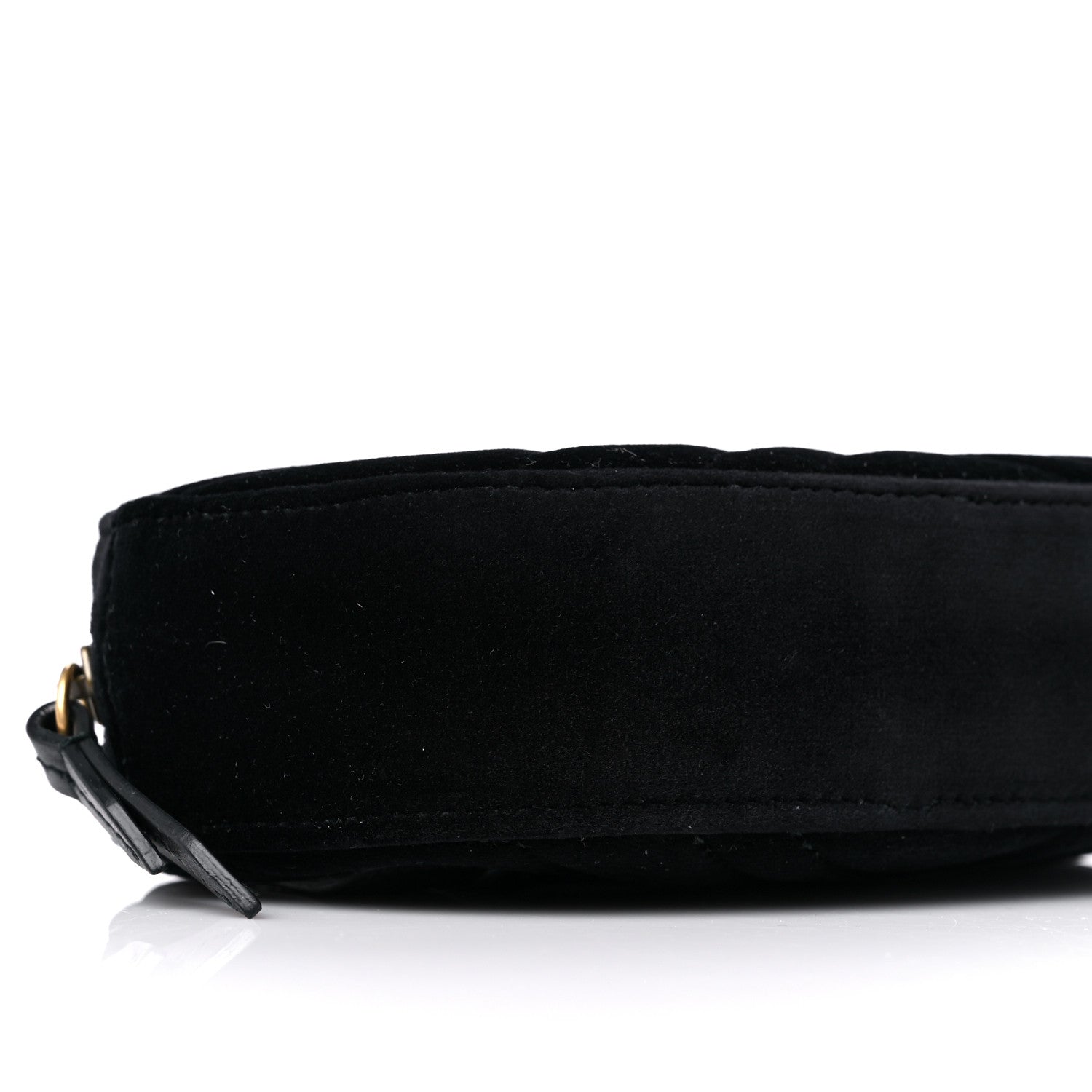 Gucci Velvet Matelasse GG Marmont Belt Bag 85 34 Black 9 of 10