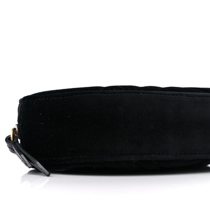 Gucci Velvet Matelasse GG Marmont Belt Bag 85 34 Black 9 of 10