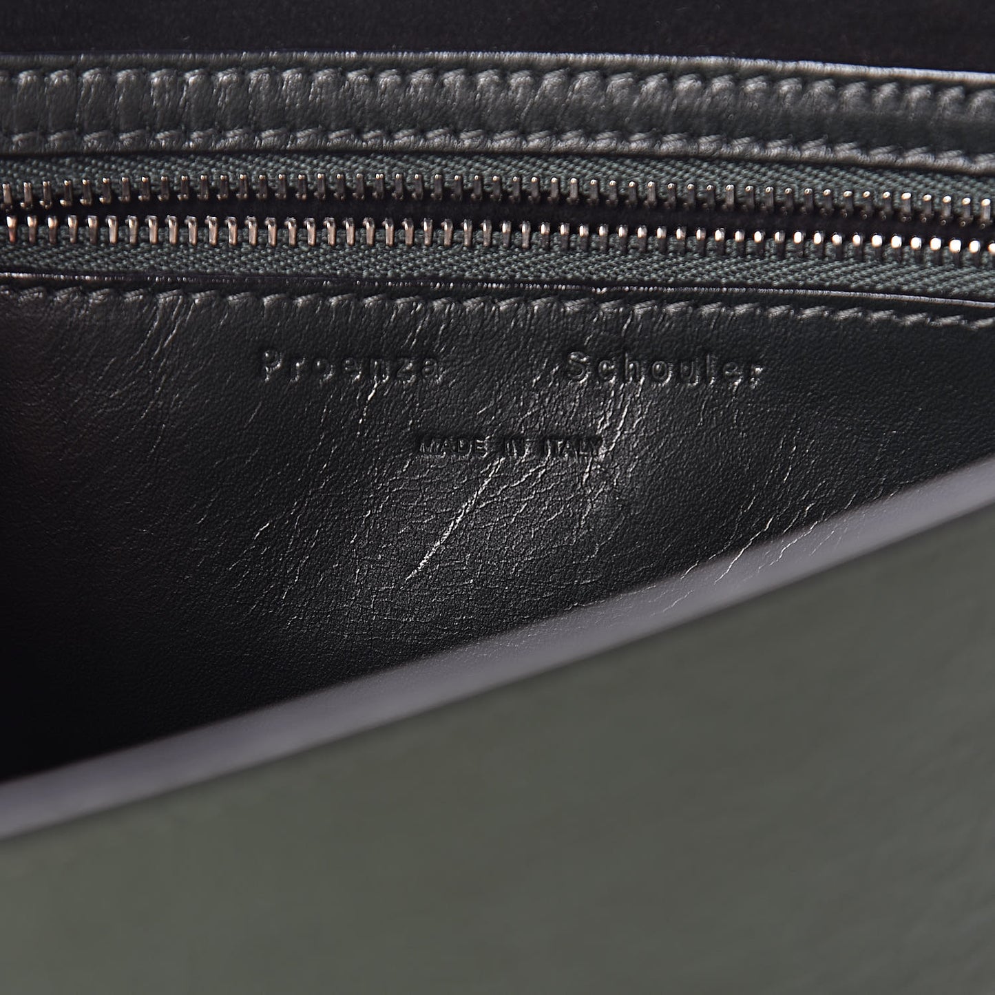Ciclone Pebbled Calfskin Suede PS Elliot Clutch Dark Military