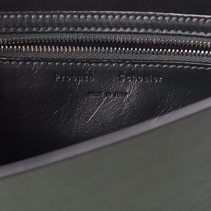 Proenza Schouler Ciclone Pebbled Calfskin Suede PS Elliot Clutch Dark Military 6 of 13