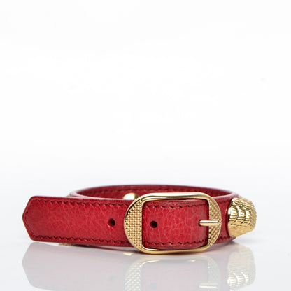 Balenciaga Agneau Giant 12 Gold Hardware Stud Bracelet S Red 3 of 4