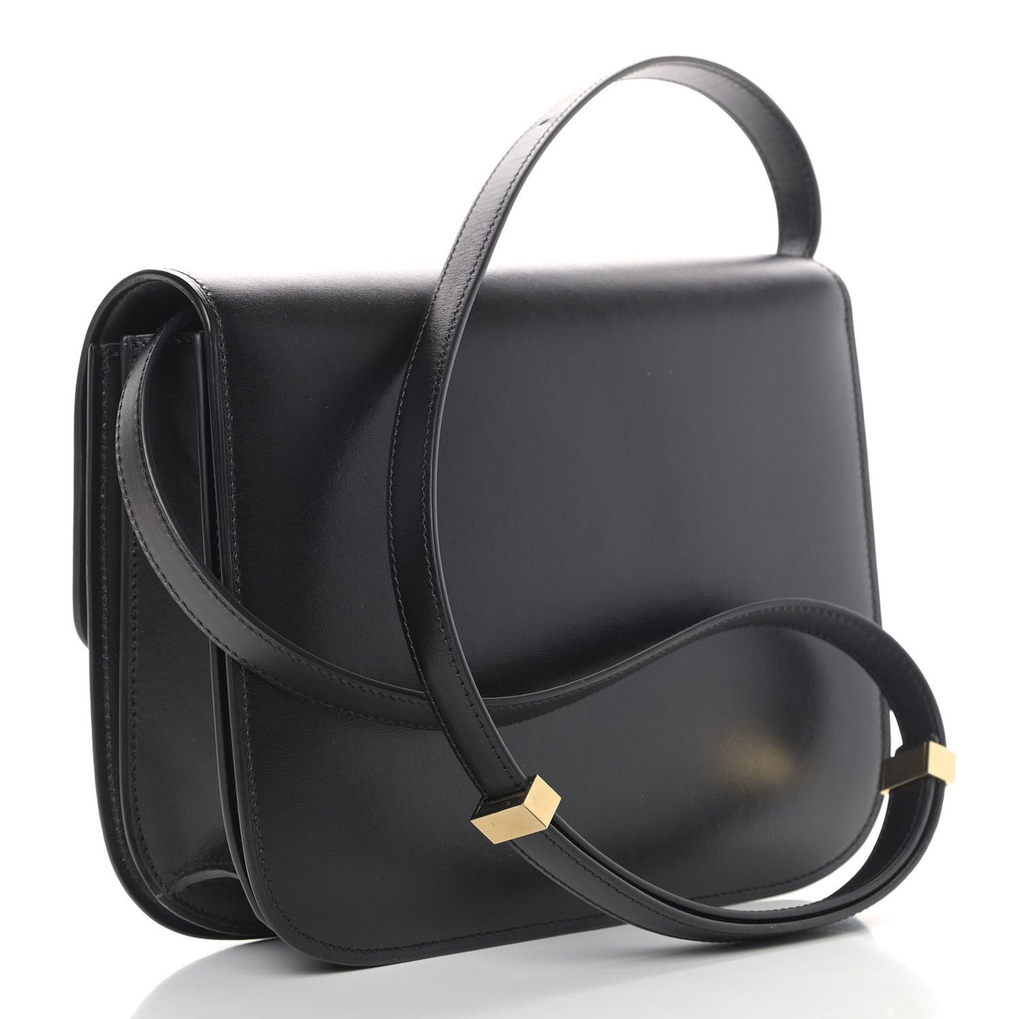 Box Calfskin Medium Classic Box Flap Bag Black