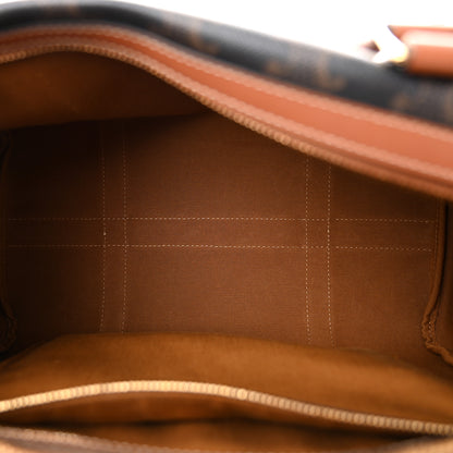 Celine Triomphe Canvas Calfskin Boston Bag Tan 5 of 11