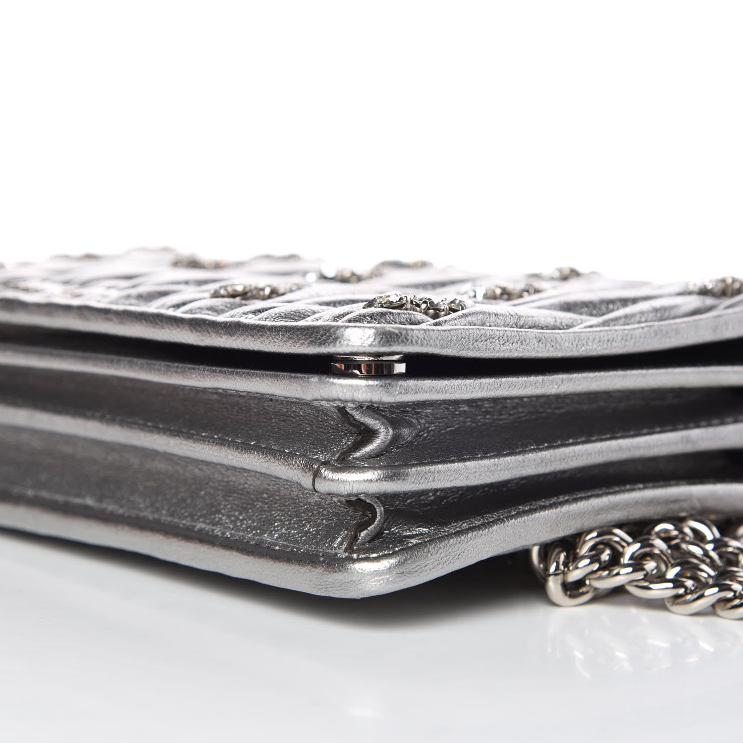 Miu Miu Nappa Crystal Chain Crossbody Cromo 11 of 11