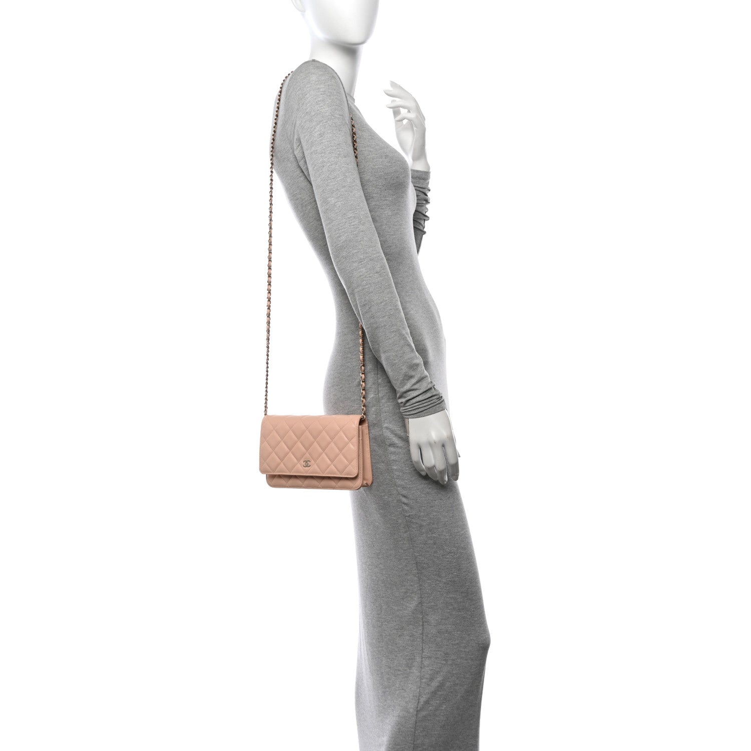 Chanel Caviar Quilted Wallet on Chain WOC Light Pink 2 of 11