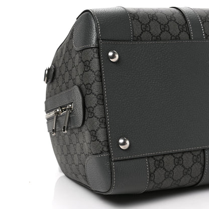 Gucci GG Supreme Monogram Textured Dollar Calfskin Medium Savoy Duffle Bag Grey Black Graphite Grey 7 of 8