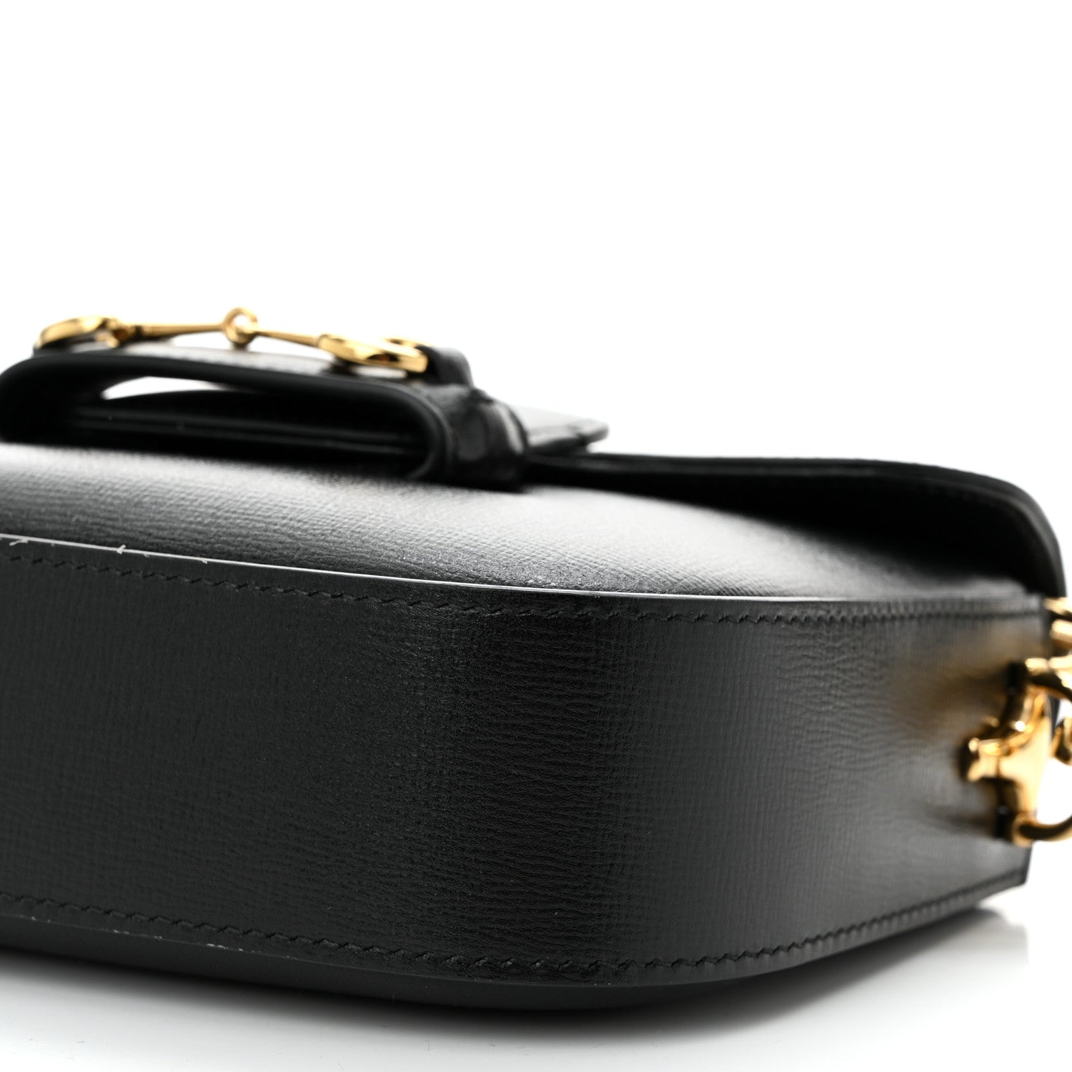 Gucci Azalea Calfskin Web Mini Horsebit 1955 Shoulder Bag Black 9 of 10