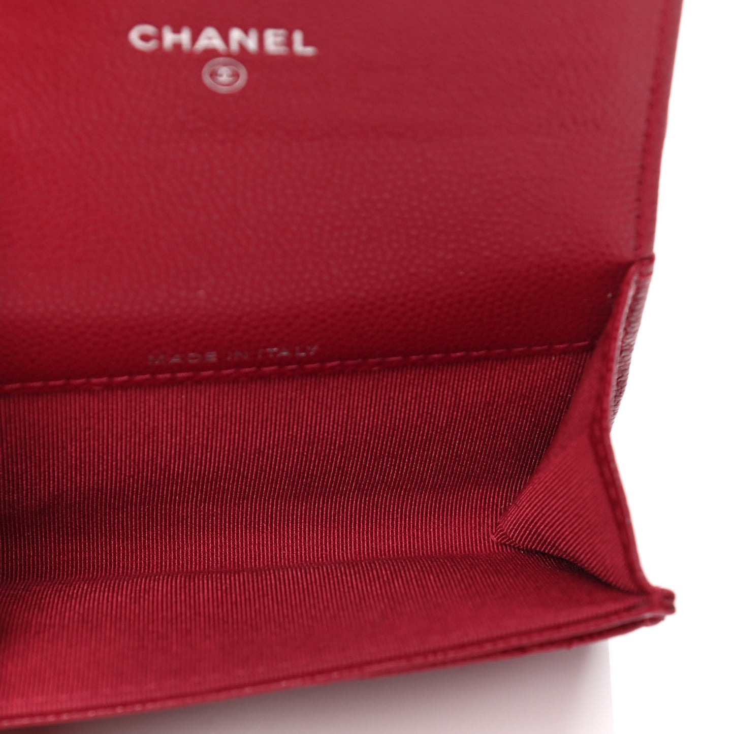 Caviar Quilted Flap Card Holder Dark Pink