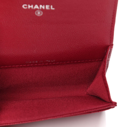 Chanel Caviar Quilted Flap Card Holder Dark Pink 4 of 4