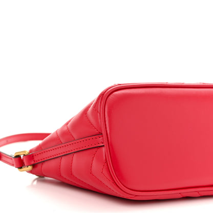 Gucci Calfskin Matelasse Chevron GG Marmont Sling Shoulder Bag Rosso 6 of 11