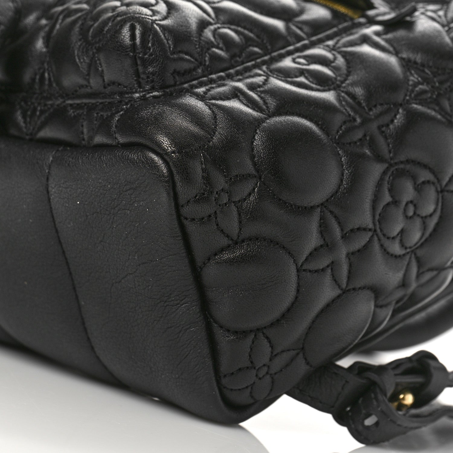 Louis Vuitton Lambskin Flower Quilted Palm Springs Backpack PM Black 8 of 8