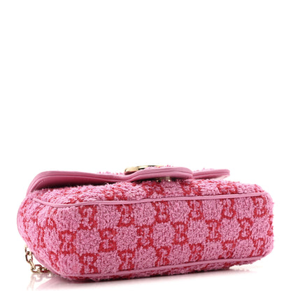 Gucci Tweed GG Monogram Mini GG Marmont Shoulder Bag Pink Red 4 of 12