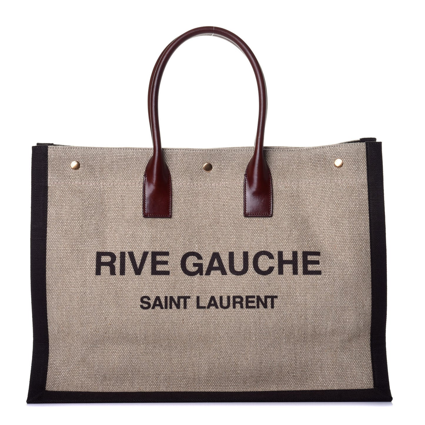 Linen Calfskin Rive Gauche Tote Natural