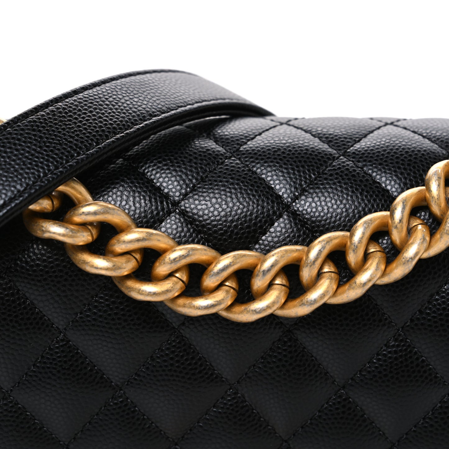 Caviar Quilted Small Boy Flap Black