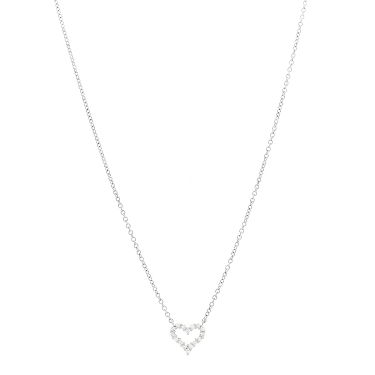 Platinum Diamond Extra Mini Heart Pendant Necklace