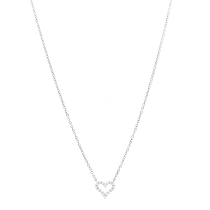 Tiffany Platinum Diamond Extra Mini Heart Pendant Necklace 1 of 5