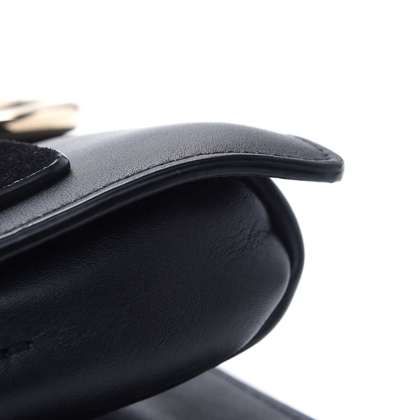 Suede Calfskin Small Faye Shoulder Bag Black