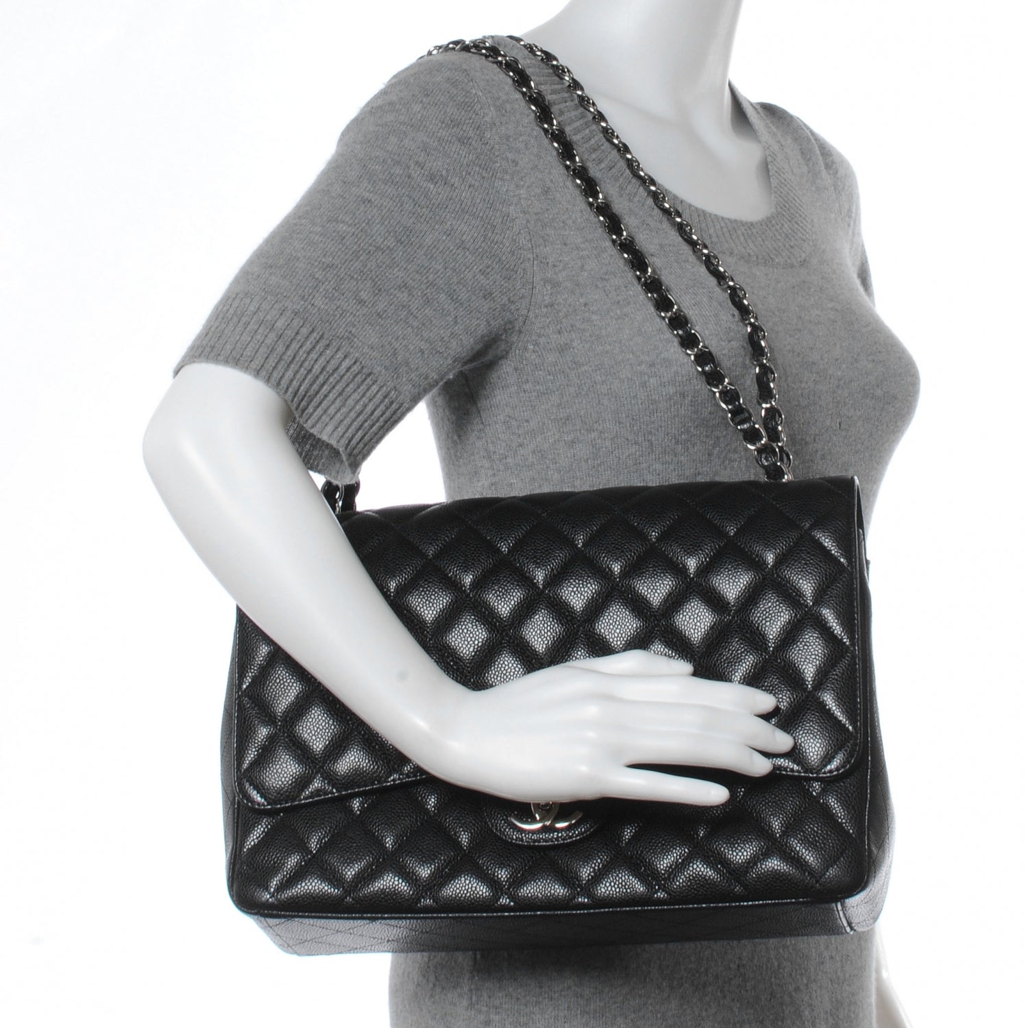Chanel Caviar Maxi Single Flap Black 2 of 8