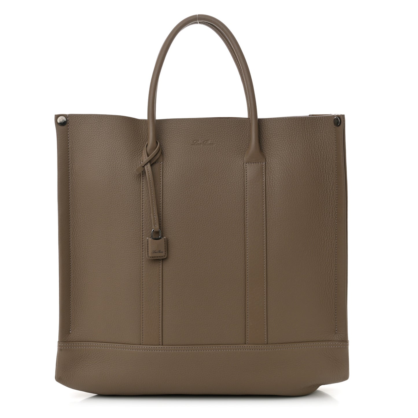 Grained Calfskin Small Beam Tote Warm Mastic