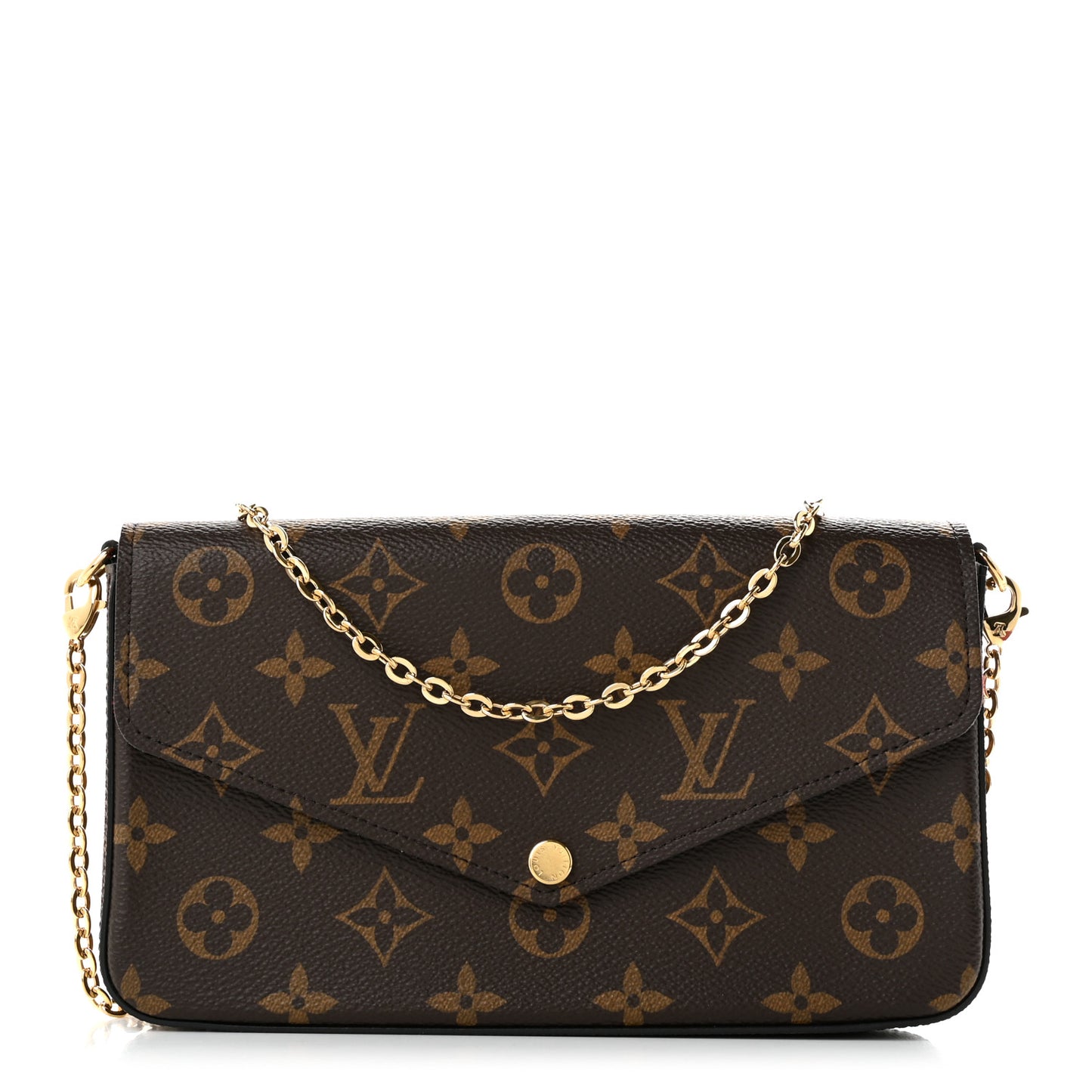 Monogram Pochette Felicie Chain Wallet Fuchsia