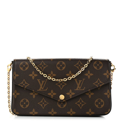 Louis Vuitton Monogram Pochette Felicie Chain Wallet Fuchsia 1 of 10